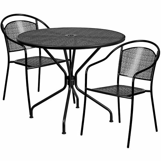 Emma+Oliver Emma and Oliver Commercial Grade 35.25" Round Gold Patio Table Set-2 Round Back Chairs Emma+Oliver Emma And Oliver Commercial Grade 35.25" Round Gold Patio Table Set-2 Round Back Chairs -Emma+Oliver shop unnamed file 1579