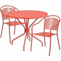 Emma+Oliver Emma And Oliver Commercial Grade 35.25" Round Gold Patio Table Set-2 Round Back Chairs 9 Emma+Oliver Emma And Oliver Commercial Grade 35.25" Round Gold Patio Table Set-2 Round Back Chairs -Emma+Oliver shop unnamed file 1581