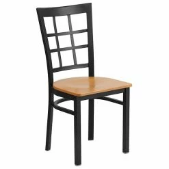 Emma+Oliver Emma And Oliver Black Window Back Metal Restaurant Chair - Burgundy Vinyl Seat Blackblack -Emma+Oliver shop unnamed file 1590