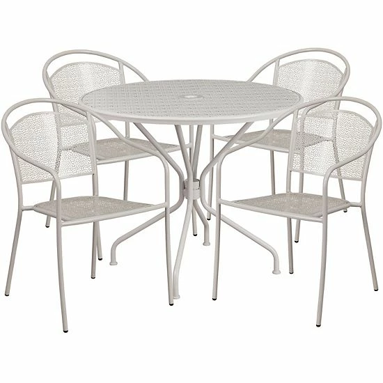 Emma+Oliver Emma and Oliver Commercial Grade 35.25" Round Coral Patio Table Set-4 Round Back Chairs Emma+Oliver Emma And Oliver Commercial Grade 35.25" Round Coral Patio Table Set-4 Round Back Chairs -Emma+Oliver shop unnamed file 1612