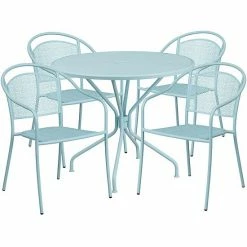Emma+Oliver Emma And Oliver Commercial Grade 35.25" Round Coral Patio Table Set-4 Round Back Chairs 8 Emma+Oliver Emma And Oliver Commercial Grade 35.25" Round Coral Patio Table Set-4 Round Back Chairs -Emma+Oliver shop unnamed file 1613