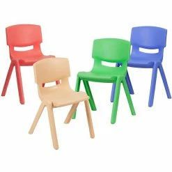 Emma+Oliver Emma And Oliver 4 Pack Red Plastic Stack School Chair With 13.25"H Seat, K-2 School Chair -Emma+Oliver shop unnamed file 1657