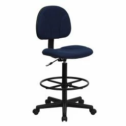 Emma+Oliver Emma And Oliver Navy Blue Patterned Fabric 2 Cylinder Drafting Chair 16 Emma+Oliver Emma And Oliver Navy Blue Patterned Fabric 2 Cylinder Drafting Chair -Emma+Oliver shop unnamed file 1684