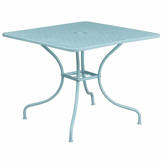 Emma+Oliver Emma and Oliver Commercial Grade 35.5" SQ White Indoor-Outdoor Steel Patio Table - Umbrella Hole Emma+Oliver Emma And Oliver Commercial Grade 35.5" SQ White Indoor-Outdoor Steel Patio Table - Umbrella Hole -Emma+Oliver shop unnamed file 1696