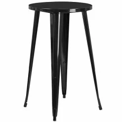 Emma+Oliver Emma And Oliver Commercial Grade 24" Round Black Metal Bar Table Set-4 Vertical Slat Back Stools 13 Emma+Oliver Emma And Oliver Commercial Grade 24" Round Black Metal Bar Table Set-4 Vertical Slat Back Stools -Emma+Oliver shop unnamed file 1711