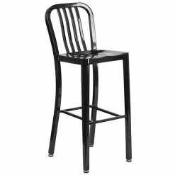 Emma+Oliver Emma And Oliver Commercial Grade 24" Round Black Metal Bar Table Set-4 Vertical Slat Back Stools 14 Emma+Oliver Emma And Oliver Commercial Grade 24" Round Black Metal Bar Table Set-4 Vertical Slat Back Stools -Emma+Oliver shop unnamed file 1712