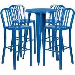 Emma+Oliver Emma And Oliver Commercial Grade 24" Round Black Metal Bar Table Set-4 Vertical Slat Back Stools 17 Emma+Oliver Emma And Oliver Commercial Grade 24" Round Black Metal Bar Table Set-4 Vertical Slat Back Stools -Emma+Oliver shop unnamed file 1715