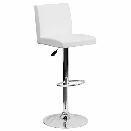 Emma+Oliver Emma and Oliver Gray Vinyl Adjustable Height Panel Back Barstool White Emma+Oliver Emma And Oliver Gray Vinyl Adjustable Height Panel Back Barstool White -Emma+Oliver shop unnamed file 1734