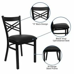 Emma+Oliver Emma And Oliver Black "X" Back Metal Restaurant Chair - Walnut Wood Seat Naturalblack 2 Emma+Oliver Emma And Oliver Black "X" Back Metal Restaurant Chair - Walnut Wood Seat Naturalblack -Emma+Oliver shop unnamed file 1740