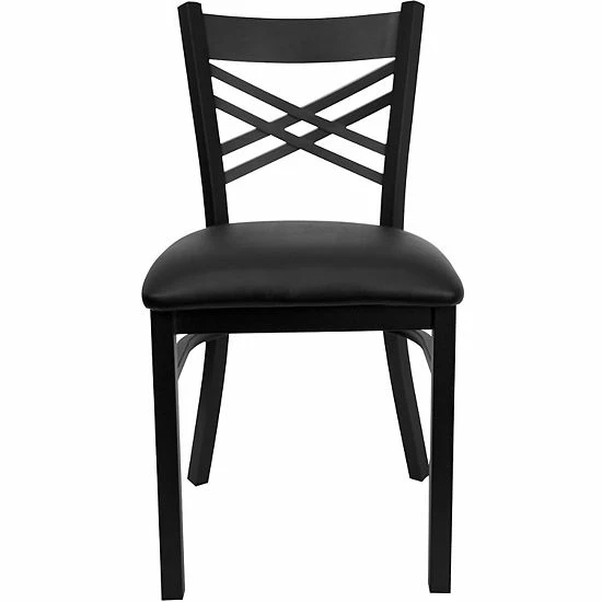 Emma+Oliver Emma and Oliver Black "X" Back Metal Restaurant Chair - Walnut Wood Seat Naturalblack Emma+Oliver Emma And Oliver Black "X" Back Metal Restaurant Chair - Walnut Wood Seat Naturalblack -Emma+Oliver shop unnamed file 1741