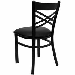 Emma+Oliver Emma And Oliver Black "X" Back Metal Restaurant Chair - Walnut Wood Seat Naturalblack 4 Emma+Oliver Emma And Oliver Black "X" Back Metal Restaurant Chair - Walnut Wood Seat Naturalblack -Emma+Oliver shop unnamed file 1742