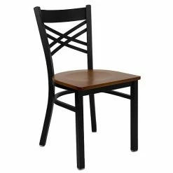 Emma+Oliver Emma And Oliver Black "X" Back Metal Restaurant Chair - Walnut Wood Seat Naturalblack 6 Emma+Oliver Emma And Oliver Black "X" Back Metal Restaurant Chair - Walnut Wood Seat Naturalblack -Emma+Oliver shop unnamed file 1744