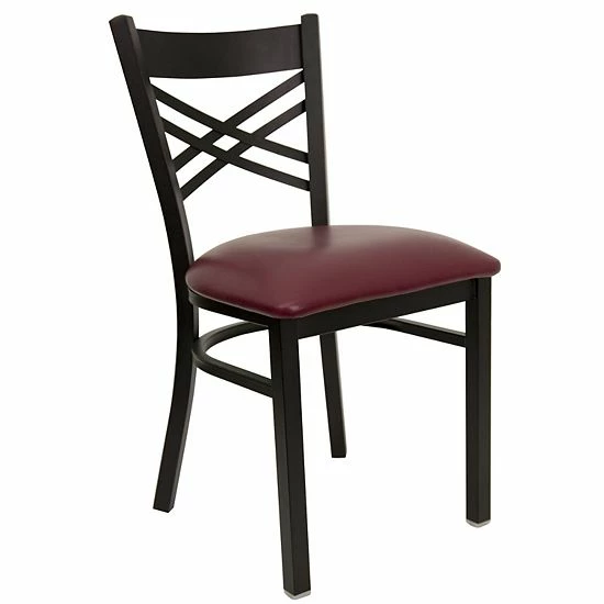 Emma+Oliver Emma and Oliver Black "X" Back Metal Restaurant Chair - Walnut Wood Seat Naturalblack Emma+Oliver Emma And Oliver Black "X" Back Metal Restaurant Chair - Walnut Wood Seat Naturalblack -Emma+Oliver shop unnamed file 1746