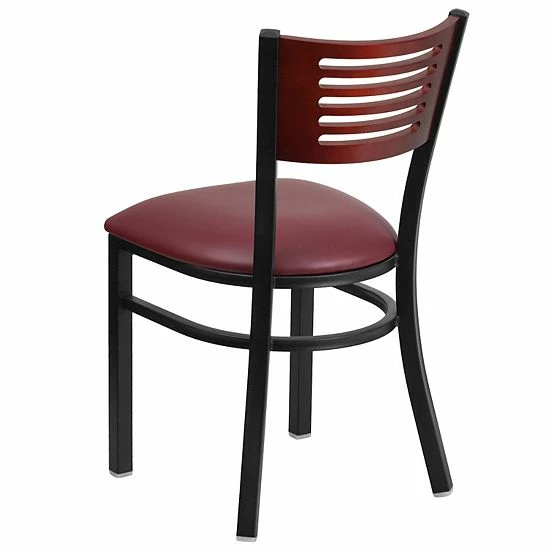 Emma+Oliver Emma and Oliver Black Slat Back Metal Dining Chair/Walnut Back, Burgundy Seat Mahoganyblackblack Emma+Oliver Emma And Oliver Black Slat Back Metal Dining Chair/Walnut Back, Burgundy Seat Mahoganyblackblack -Emma+Oliver shop unnamed file 1751