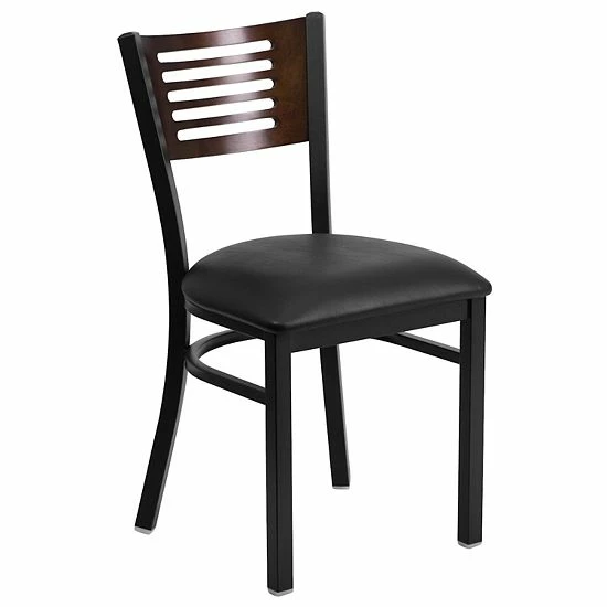 Emma+Oliver Emma and Oliver Black Slat Back Metal Dining Chair/Walnut Back, Burgundy Seat Mahoganyblackblack Emma+Oliver Emma And Oliver Black Slat Back Metal Dining Chair/Walnut Back, Burgundy Seat Mahoganyblackblack -Emma+Oliver shop unnamed file 1753