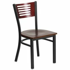 Emma+Oliver Emma And Oliver Black Slat Back Metal Dining Chair/Walnut Back, Burgundy Seat Mahoganyblackblack 6 Emma+Oliver Emma And Oliver Black Slat Back Metal Dining Chair/Walnut Back, Burgundy Seat Mahoganyblackblack -Emma+Oliver shop unnamed file 1754