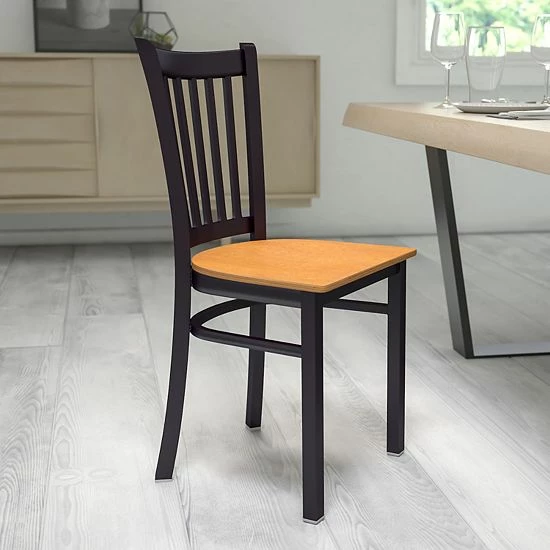 Emma+Oliver Emma and Oliver Black Vertical Back Metal Restaurant Chair - Natural Wood Seat Mahoganyblack Emma+Oliver Emma And Oliver Black Vertical Back Metal Restaurant Chair - Natural Wood Seat Mahoganyblack -Emma+Oliver shop unnamed file 1759