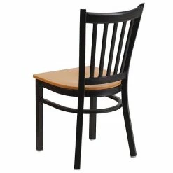Emma+Oliver Emma And Oliver Black Vertical Back Metal Restaurant Chair - Natural Wood Seat Mahoganyblack 4 Emma+Oliver Emma And Oliver Black Vertical Back Metal Restaurant Chair - Natural Wood Seat Mahoganyblack -Emma+Oliver shop unnamed file 1762
