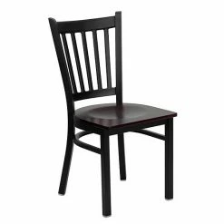 Emma+Oliver Emma And Oliver Black Vertical Back Metal Restaurant Chair - Natural Wood Seat Mahoganyblack 5 Emma+Oliver Emma And Oliver Black Vertical Back Metal Restaurant Chair - Natural Wood Seat Mahoganyblack -Emma+Oliver shop unnamed file 1763