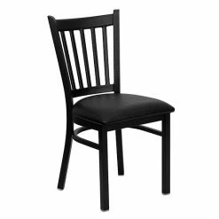 Emma+Oliver Emma And Oliver Black Vertical Back Metal Restaurant Chair - Natural Wood Seat Mahoganyblack 7 Emma+Oliver Emma And Oliver Black Vertical Back Metal Restaurant Chair - Natural Wood Seat Mahoganyblack -Emma+Oliver shop unnamed file 1765