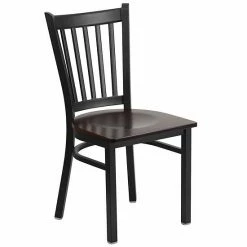 Emma+Oliver Emma And Oliver Black Vertical Back Metal Restaurant Chair - Natural Wood Seat Mahoganyblack 8 Emma+Oliver Emma And Oliver Black Vertical Back Metal Restaurant Chair - Natural Wood Seat Mahoganyblack -Emma+Oliver shop unnamed file 1766