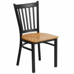 Emma+Oliver Emma And Oliver Black Vertical Back Metal Restaurant Chair - Natural Wood Seat Mahoganyblack 9 Emma+Oliver Emma And Oliver Black Vertical Back Metal Restaurant Chair - Natural Wood Seat Mahoganyblack -Emma+Oliver shop unnamed file 1767