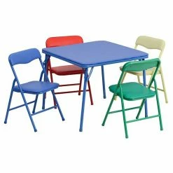 Emma+Oliver Emma And Oliver Kids Gray 5 Piece Folding Activity Table And Chair Set For Home & Daycare -Emma+Oliver shop unnamed file 186