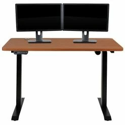Emma+Oliver Emma And Oliver Electric Height Adjustable Standing Desk - 48" Wide X 24" Deep (Black) Mahogany