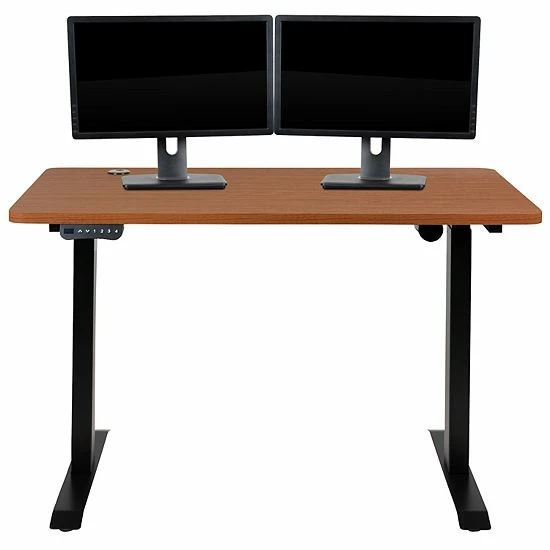 Emma+Oliver Emma and Oliver Electric Height Adjustable Standing Desk - 48" Wide x 24" Deep (Black) Mahogany Emma+Oliver Emma And Oliver Electric Height Adjustable Standing Desk - 48" Wide X 24" Deep (Black) Mahogany -Emma+Oliver shop unnamed file 188