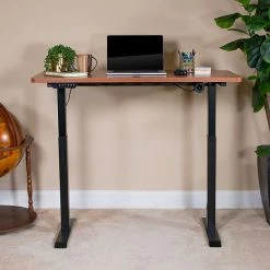 Emma+Oliver Emma And Oliver Electric Height Adjustable Standing Desk - 48" Wide X 24" Deep (Black) Mahogany 2 Emma+Oliver Emma And Oliver Electric Height Adjustable Standing Desk - 48" Wide X 24" Deep (Black) Mahogany -Emma+Oliver shop unnamed file 190