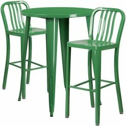 Emma+Oliver Emma And Oliver Commercial Grade 30" Round Red Metal Bar Table Set-2 Vertical Slat Back Stools Green 9 Emma+Oliver Emma And Oliver Commercial Grade 30" Round Red Metal Bar Table Set-2 Vertical Slat Back Stools Green -Emma+Oliver shop unnamed file 1903