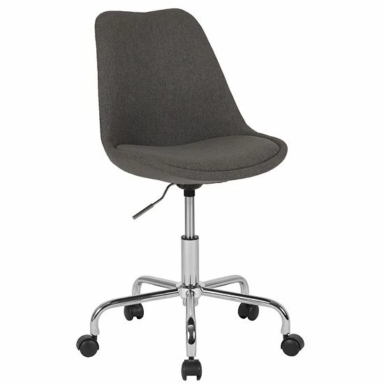 Emma+Oliver Emma And Oliver Mid-Back Pink Fabric Pneumatic Lift Task Office Chair With Chrome Base 6 Emma+Oliver Emma And Oliver Mid-Back Pink Fabric Pneumatic Lift Task Office Chair With Chrome Base - Image 6