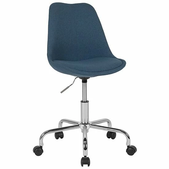 Emma+Oliver Emma And Oliver Mid-Back Pink Fabric Pneumatic Lift Task Office Chair With Chrome Base 8 Emma+Oliver Emma And Oliver Mid-Back Pink Fabric Pneumatic Lift Task Office Chair With Chrome Base - Image 8