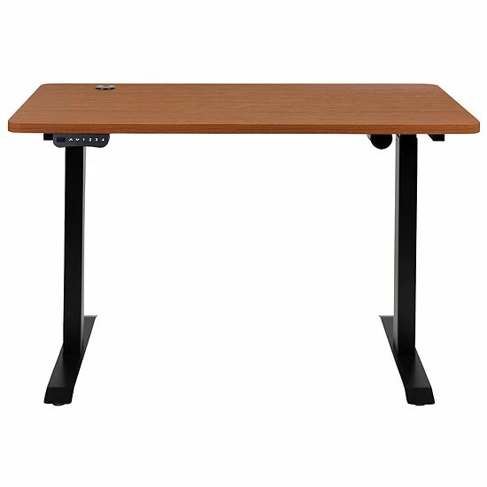 Emma+Oliver Emma and Oliver Electric Height Adjustable Standing Desk - 48" Wide x 24" Deep (Black) Mahogany Emma+Oliver Emma And Oliver Electric Height Adjustable Standing Desk - 48" Wide X 24" Deep (Black) Mahogany -Emma+Oliver shop unnamed file 192