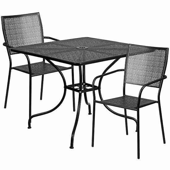 Emma+Oliver Emma and Oliver Commercial Grade 35.5" Square Sky Blue Patio Table Set-2 Square Back Chairs Black Emma+Oliver Emma And Oliver Commercial Grade 35.5" Square Sky Blue Patio Table Set-2 Square Back Chairs Black -Emma+Oliver shop unnamed file 1939