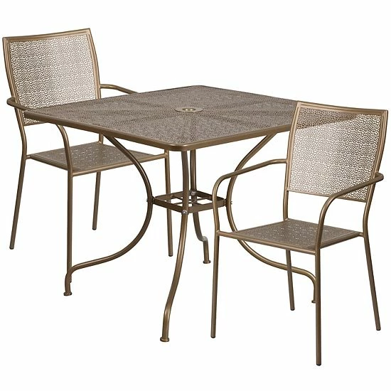 Emma+Oliver Emma and Oliver Commercial Grade 35.5" Square Sky Blue Patio Table Set-2 Square Back Chairs Black Emma+Oliver Emma And Oliver Commercial Grade 35.5" Square Sky Blue Patio Table Set-2 Square Back Chairs Black -Emma+Oliver shop unnamed file 1940