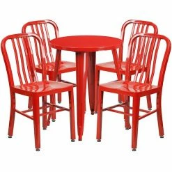 Emma+Oliver Emma And Oliver Commercial Grade 24" Round White Metal Table Set-4 Vertical Slat Back Chairs Red 16 Emma+Oliver Emma And Oliver Commercial Grade 24" Round White Metal Table Set-4 Vertical Slat Back Chairs Red -Emma+Oliver shop unnamed file 1961