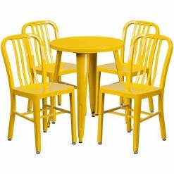 Emma+Oliver Emma And Oliver Commercial Grade 24" Round White Metal Table Set-4 Vertical Slat Back Chairs Red 17 Emma+Oliver Emma And Oliver Commercial Grade 24" Round White Metal Table Set-4 Vertical Slat Back Chairs Red -Emma+Oliver shop unnamed file 1962