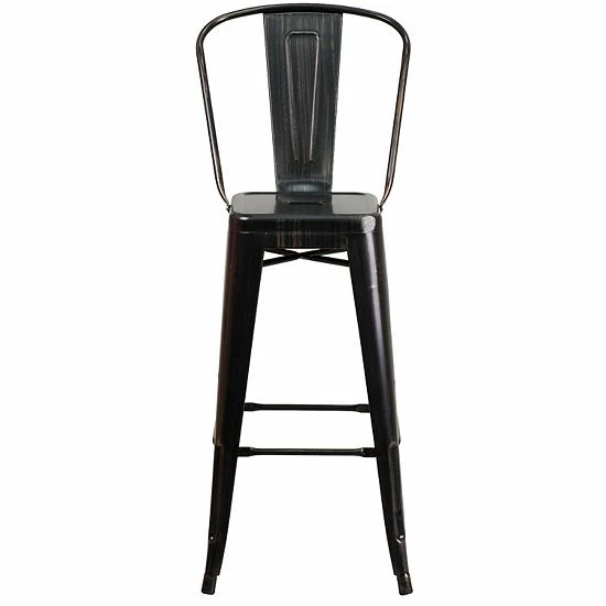 Emma+Oliver Emma and Oliver Commercial Grade 30"H Black Metal Indoor-Outdoor Barstool with Back Green Emma+Oliver Emma And Oliver Commercial Grade 30"H Black Metal Indoor-Outdoor Barstool With Back Green -Emma+Oliver shop unnamed file 1966