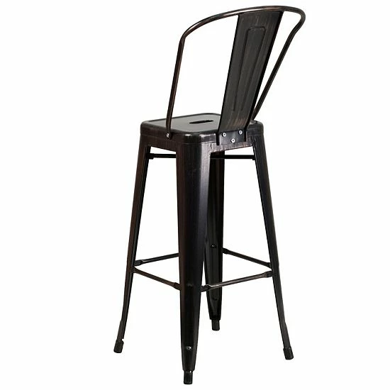 Emma+Oliver Emma and Oliver Commercial Grade 30"H Black Metal Indoor-Outdoor Barstool with Back Green Emma+Oliver Emma And Oliver Commercial Grade 30"H Black Metal Indoor-Outdoor Barstool With Back Green -Emma+Oliver shop unnamed file 1967