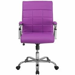 Emma+Oliver Emma And Oliver Mid-Back Green Vinyl Executive Swivel Office Chair With Chrome Base And Arms -Emma+Oliver shop unnamed file 1996