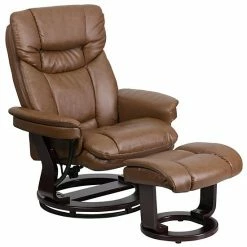 Emma+Oliver Emma And Oliver Multi-Position Recliner/Curved Ottoman - Swivel Wood Base In Black LeatherSoft -Emma+Oliver shop unnamed file 2028