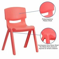 Emma+Oliver Emma And Oliver 2 Pack Red Plastic Stackable School Chair With 13.25"H Seat, K-2 School Chair -Emma+Oliver shop unnamed file 2043
