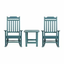 Emma+Oliver Emma And Oliver Set Of 2 Indoor/Outdoor Poly Resin Rocking Chairs With Side Table In Gray -Emma+Oliver shop unnamed file 2057