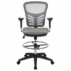 Emma+Oliver Emma And Oliver Mid-Back Black Mesh/Black Frame Adjustable Ergonomic Drafting Chair, Task Chair Lightgraymeshblack 12 Emma+Oliver Emma And Oliver Mid-Back Black Mesh/Black Frame Adjustable Ergonomic Drafting Chair, Task Chair Lightgraymeshblack -Emma+Oliver shop unnamed file 2071