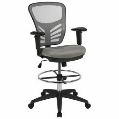 Emma+Oliver Emma And Oliver Mid-Back Black Mesh/Black Frame Adjustable Ergonomic Drafting Chair, Task Chair Lightgraymeshblack 15 Emma+Oliver Emma And Oliver Mid-Back Black Mesh/Black Frame Adjustable Ergonomic Drafting Chair, Task Chair Lightgraymeshblack -Emma+Oliver shop unnamed file 2074