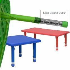 Emma+Oliver Emma And Oliver 24" Square Green Plastic Height Adjustable Activity Table -Emma+Oliver shop unnamed file 2144