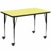Emma+Oliver Emma And Oliver Mobile 36x72 Grey Thermal Laminate Adjustable Activity Table Gray