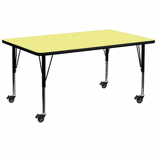 Emma+Oliver Emma And Oliver Mobile 30x72 Grey Thermal Laminate Preschool Activity Table Red 5 Emma+Oliver Emma And Oliver Mobile 30x72 Grey Thermal Laminate Preschool Activity Table Red - Image 5