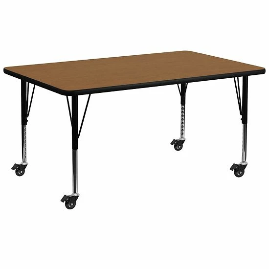 Emma+Oliver Emma And Oliver Mobile 30x72 Grey Thermal Laminate Preschool Activity Table Red 7 Emma+Oliver Emma And Oliver Mobile 30x72 Grey Thermal Laminate Preschool Activity Table Red - Image 7